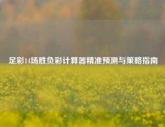 足彩14场胜负彩计算器精准预测与策略指南