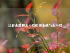 足彩主胜和主不胜把握主胜与主不胜