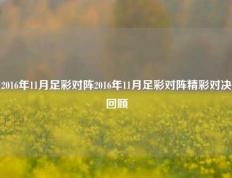 2016年11月足彩对阵2016年11月足彩对阵精彩对决回顾