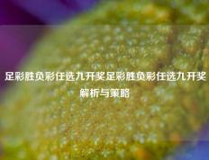足彩胜负彩任选九开奖足彩胜负彩任选九开奖解析与策略