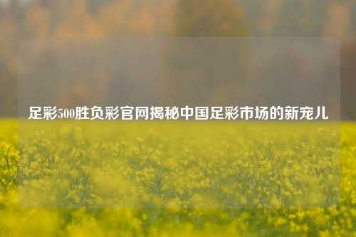 足彩500胜负彩官网揭秘中国足彩市场的新宠儿