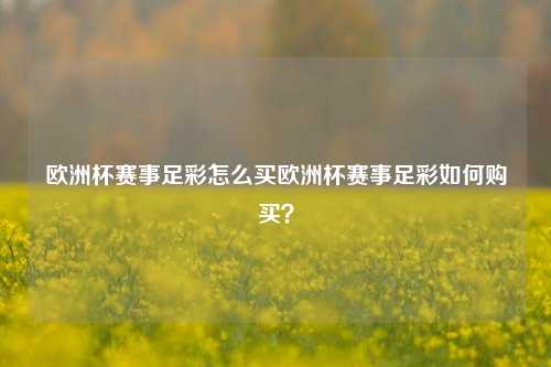 欧洲杯赛事足彩怎么买欧洲杯赛事足彩如何购买？