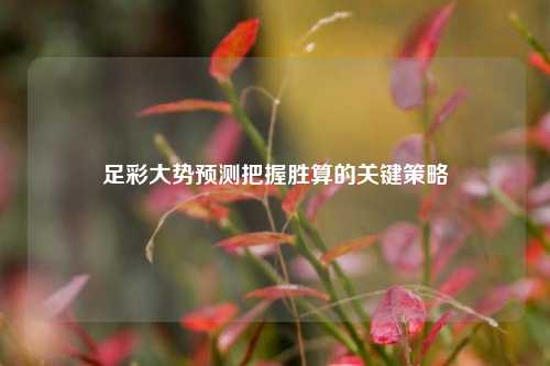 足彩大势预测把握胜算的关键策略