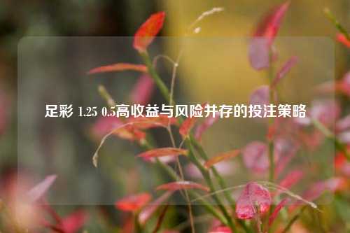 足彩 1.25 0.5高收益与风险并存的投注策略