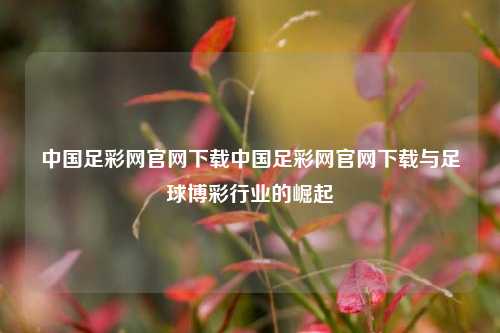 中国足彩网官网下载中国足彩网官网下载与足球博彩行业的崛起