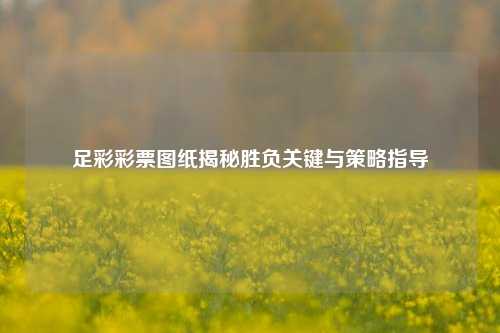 足彩彩票图纸揭秘胜负关键与策略指导