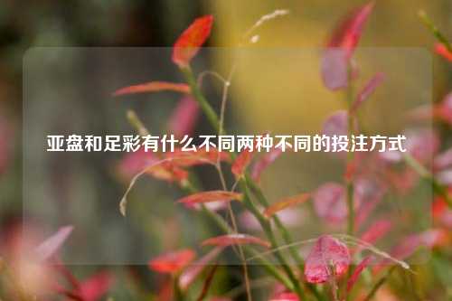 亚盘和足彩有什么不同两种不同的投注方式