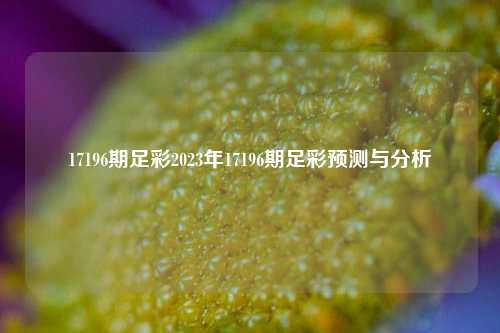 17196期足彩2023年17196期足彩预测与分析
