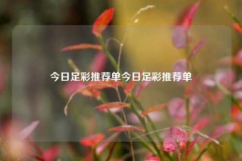 今日足彩推荐单今日足彩推荐单