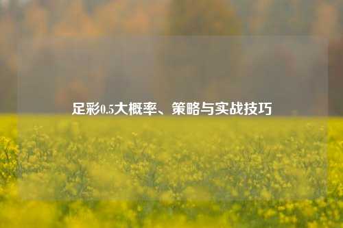 足彩0.5大概率、策略与实战技巧