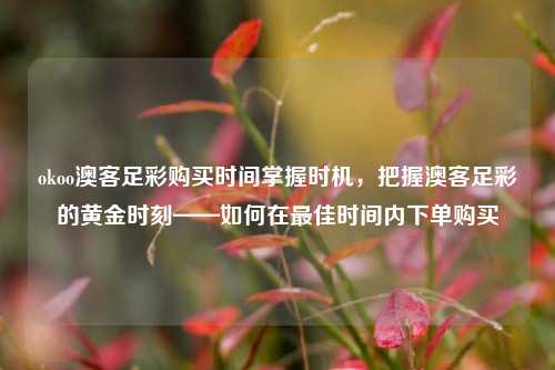 okoo澳客足彩购买时间掌握时机，把握澳客足彩的黄金时刻——如何在最佳时间内下单购买