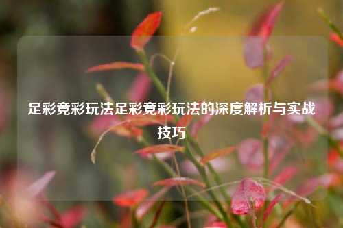 足彩竞彩玩法足彩竞彩玩法的深度解析与实战技巧