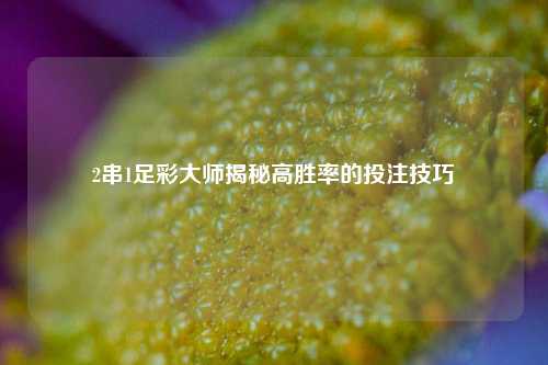 2串1足彩大师揭秘高胜率的投注技巧