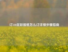 订310足彩报纸怎么订详细步骤指南