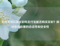 支付宝可以买足彩吗支付宝能否购买足彩？探讨在线彩票的合法性和安全性