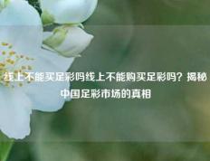 线上不能买足彩吗线上不能购买足彩吗？揭秘中国足彩市场的真相