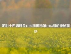 足彩十四场胜负17183期揭秘第17183期的神秘面纱