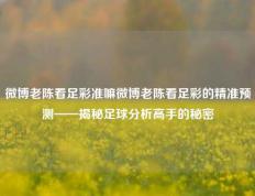 微博老陈看足彩准嘛微博老陈看足彩的精准预测——揭秘足球分析高手的秘密