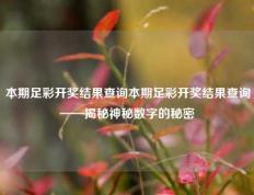 本期足彩开奖结果查询本期足彩开奖结果查询——揭秘神秘数字的秘密
