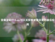 亚盘足彩什么app可以买探索亚盘足彩的最佳应用