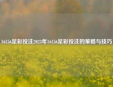 16156足彩投注2023年16156足彩投注的策略与技巧