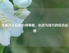 足彩达人玩彩心得策略、心态与技巧的综合运用