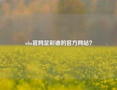 who官网足彩谁的官方网站？