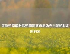 足彩赔率即时欧赔率洞察市场动态与策略制定的利器