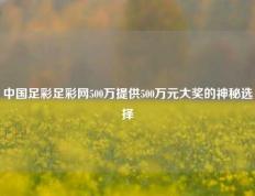 中国足彩足彩网500万提供500万元大奖的神秘选择