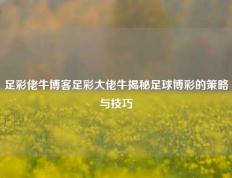 足彩佬牛博客足彩大佬牛揭秘足球博彩的策略与技巧
