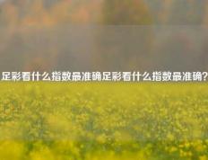 足彩看什么指数最准确足彩看什么指数最准确？