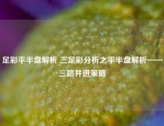 足彩平半盘解析 三足彩分析之平半盘解析——三路并进策略