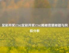 足彩开奖17162足彩开奖17162揭秘竞猜秘籍与风险分析
