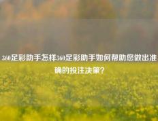 360足彩助手怎样360足彩助手如何帮助您做出准确的投注决策？