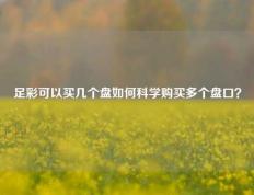 足彩可以买几个盘如何科学购买多个盘口？