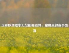 足彩欧洲赔率汇总把握胜算，稳稳赢得赛事盛宴