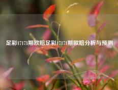 足彩17171期欧赔足彩17171期欧赔分析与预测