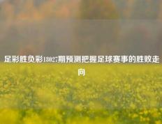 足彩胜负彩18027期预测把握足球赛事的胜败走向