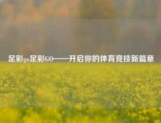 足彩go足彩GO——开启你的体育竞技新篇章