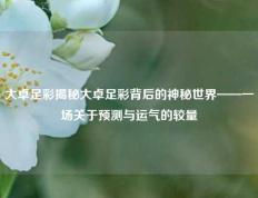 大卓足彩揭秘大卓足彩背后的神秘世界——一场关于预测与运气的较量
