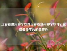 足彩看盘用哪个软件足彩看盘用哪个软件？选择最佳平台的重要性