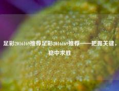 足彩2016169推荐足彩2016169推荐——把握关键，稳中求胜