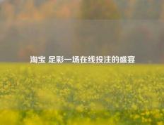 淘宝 足彩一场在线投注的盛宴