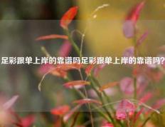 足彩跟单上岸的靠谱吗足彩跟单上岸的靠谱吗？