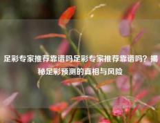 足彩专家推荐靠谱吗足彩专家推荐靠谱吗？揭秘足彩预测的真相与风险