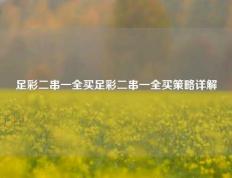 足彩二串一全买足彩二串一全买策略详解