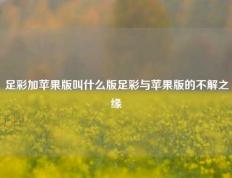 足彩加苹果版叫什么版足彩与苹果版的不解之缘