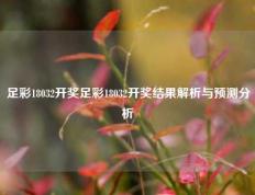足彩18032开奖足彩18032开奖结果解析与预测分析