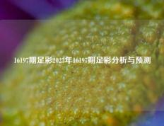 16197期足彩2023年16197期足彩分析与预测