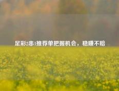 足彩2串1推荐单把握机会，稳赚不赔